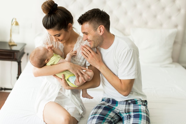 Young couple with baby girl