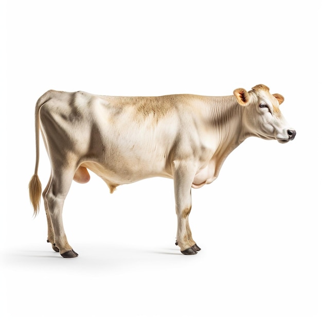 young cow isolated on white background