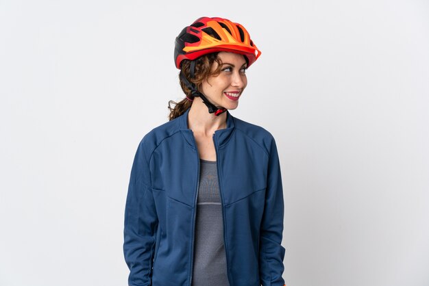 Young cyclist woman