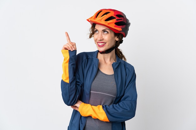 Young cyclist woman