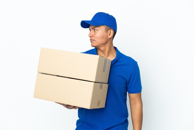 Young delivery over isolated background