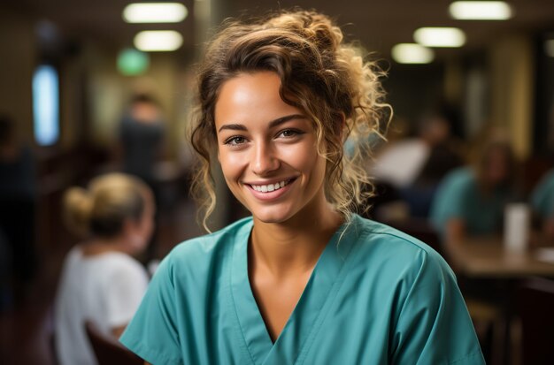 Young doctor and colleagues in hospital Medical service