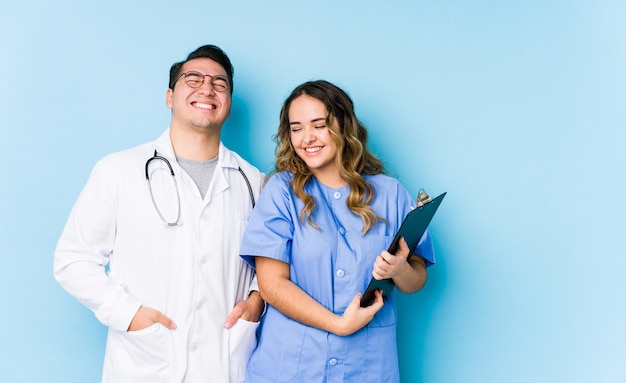 Young doctor couple posing