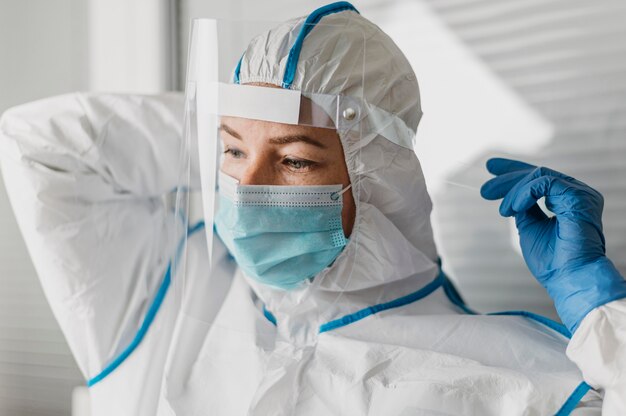 Young doctor wearing protective coronavirus equipment