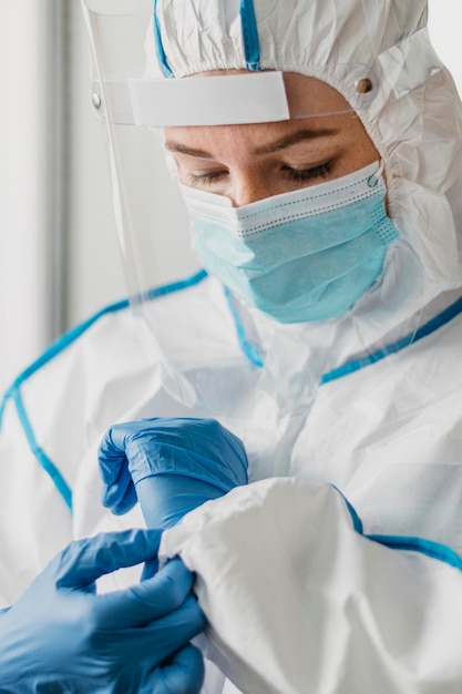 Young doctor wearing protective coronavirus equipment