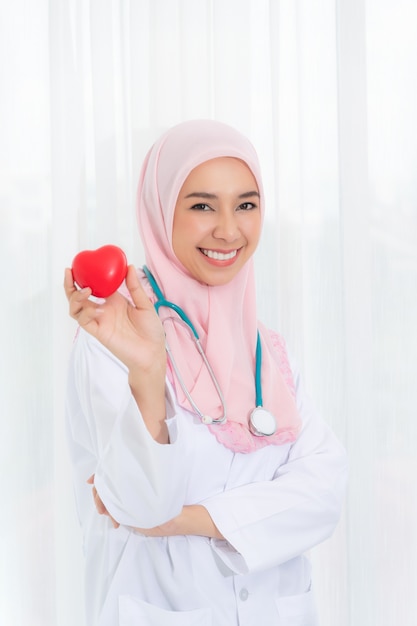 young doctor with head covered