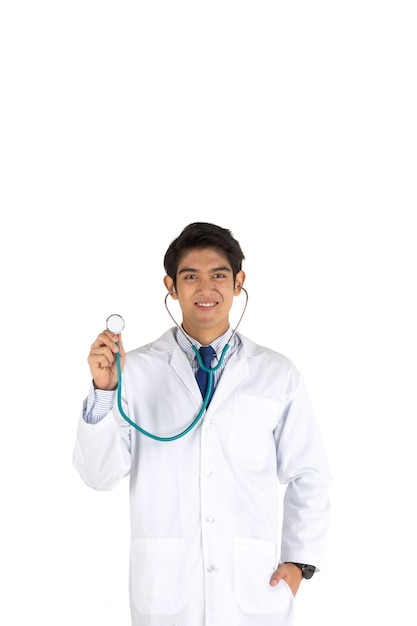 A young doctor with a stethoscope