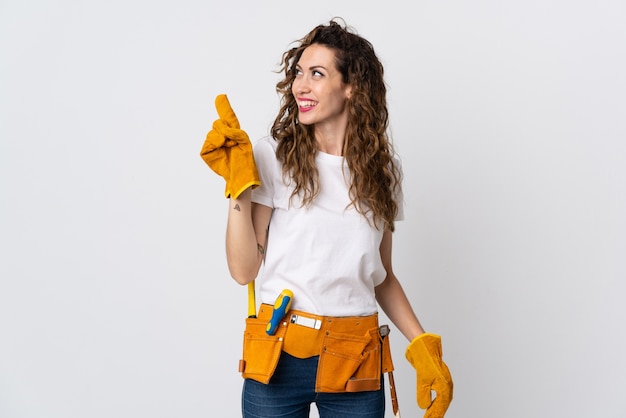 Young electrician woman