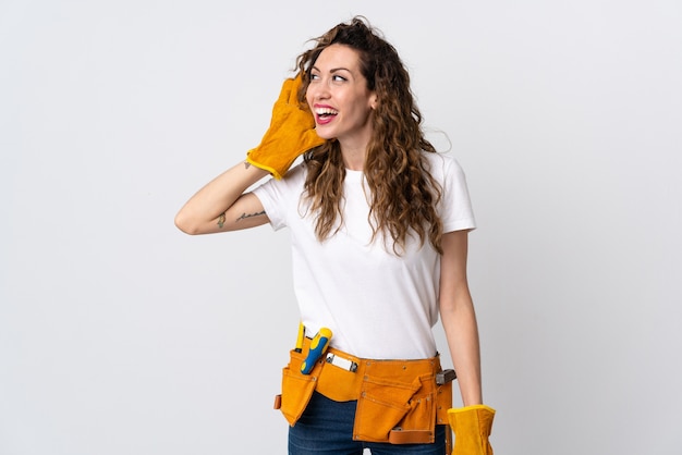 Young electrician woman