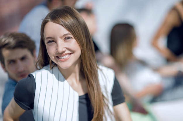 Young employee on the background of the creative office