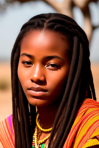 Young Ethiopian Woman A Striking Portrait of African Beauty and Culture afro beauty