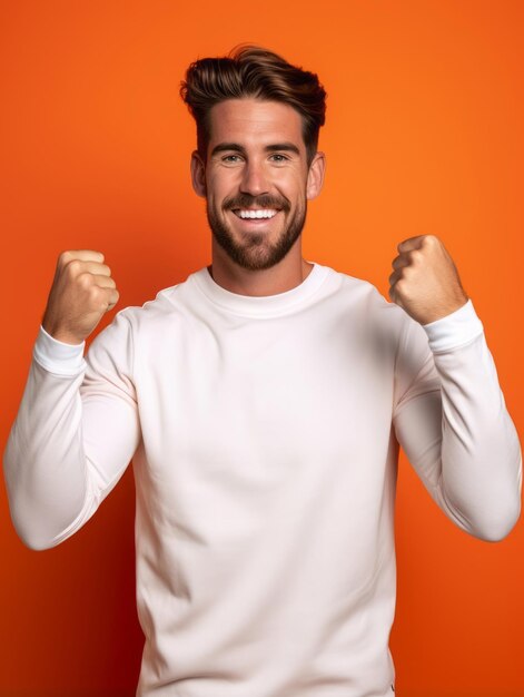 young European man dressed in sportswear clearly active and full of energy