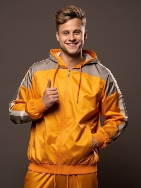 Young european man dressed in sportswear clearly active and full of energy