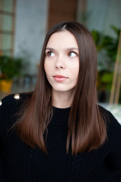 Young european woman emotional portrait