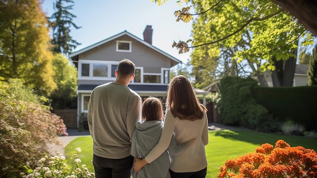 Young Family Admiring New Home