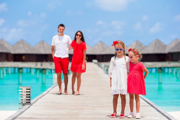 Young family on beach vacation