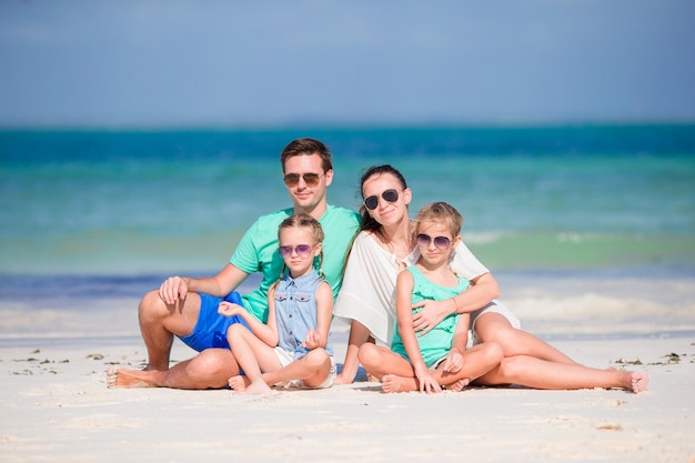 Young family on beach vacation