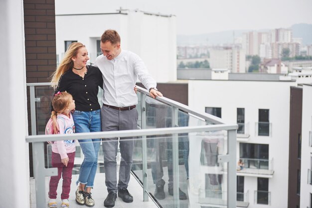 Photo the young family chooses new housing