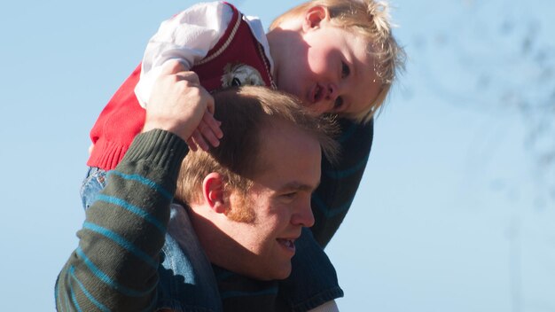 Young family having a great day in the park.