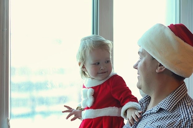 Young family at home