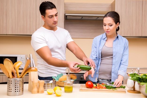 Young family in the kitchen