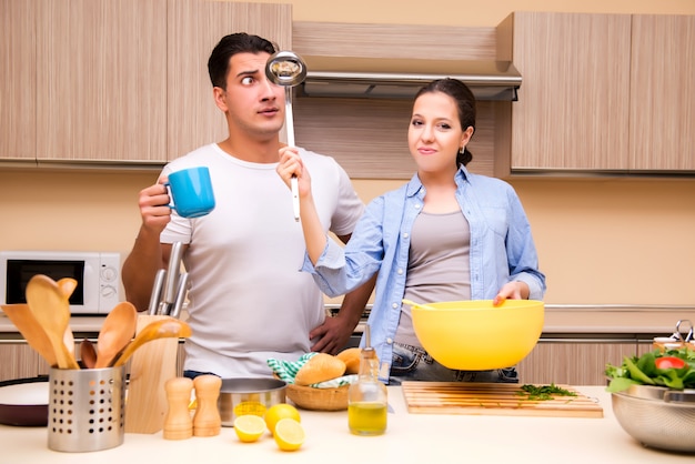 Young family in the kitchen