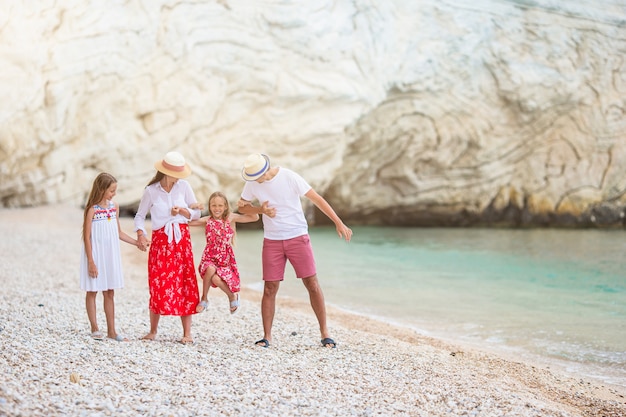 Young family on vacation have a lot of fun