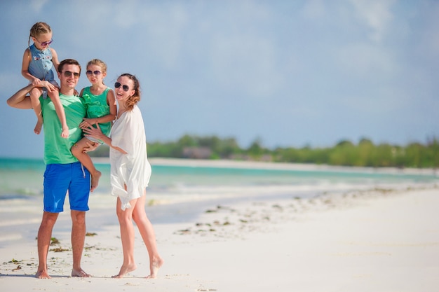 Young family on vacation have a lot of fun