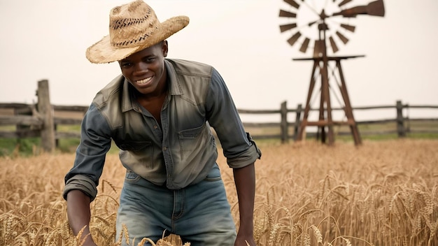 Young farmer taking care of his business