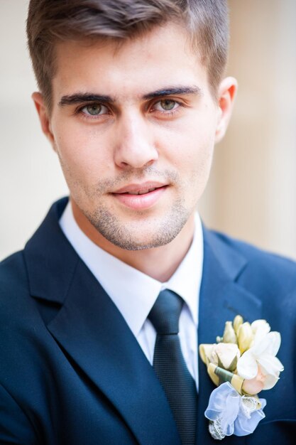 Young fashion beautiful groom man