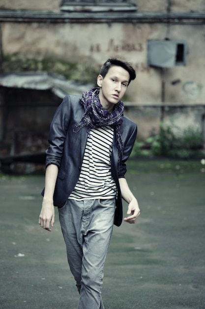 Young fashion man in casual wear.