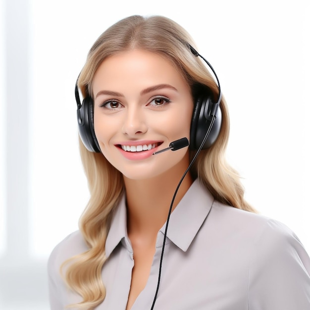 young female call center employee