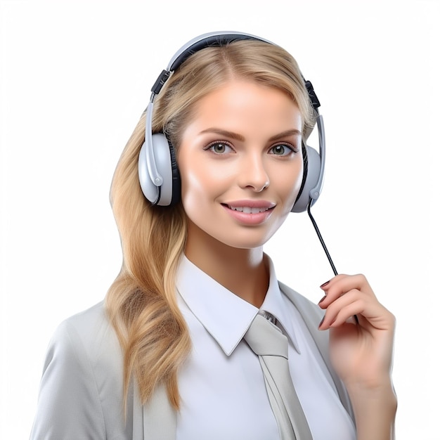 young female call center employee