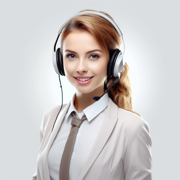 young female call center employee