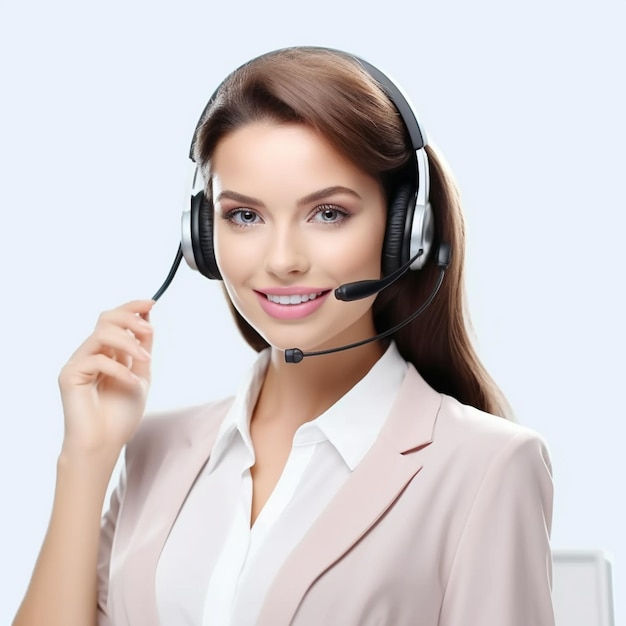 young female call center employee