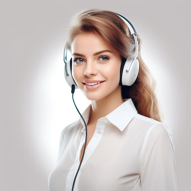 young female call center employee