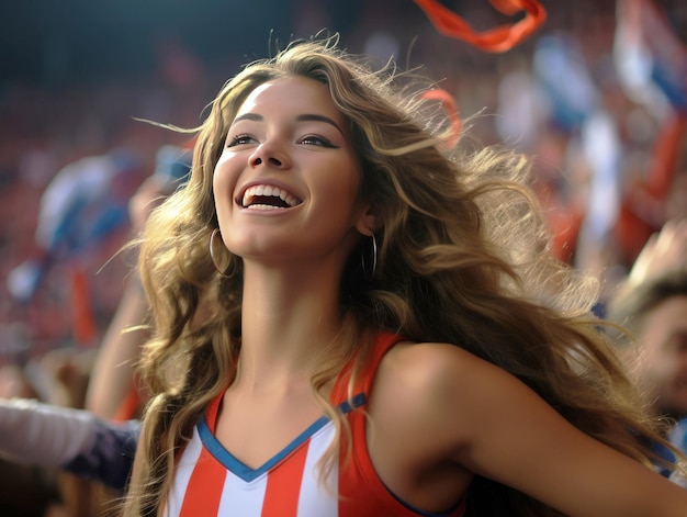 Young female cheerleader