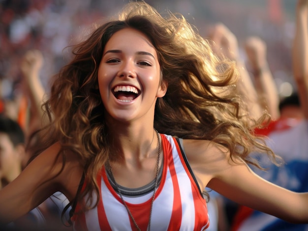 Young female cheerleader