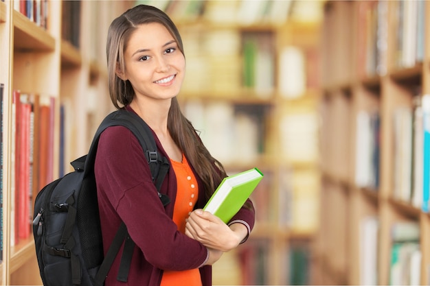 Young Female College Student  on background