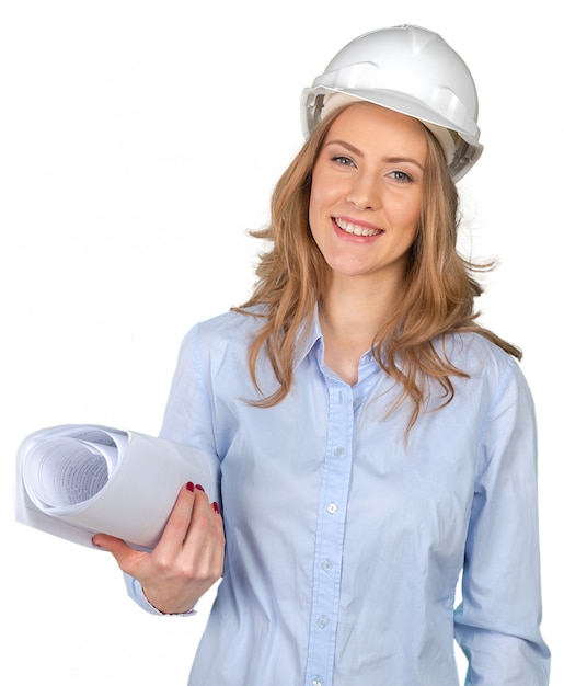 Young female construction specialist