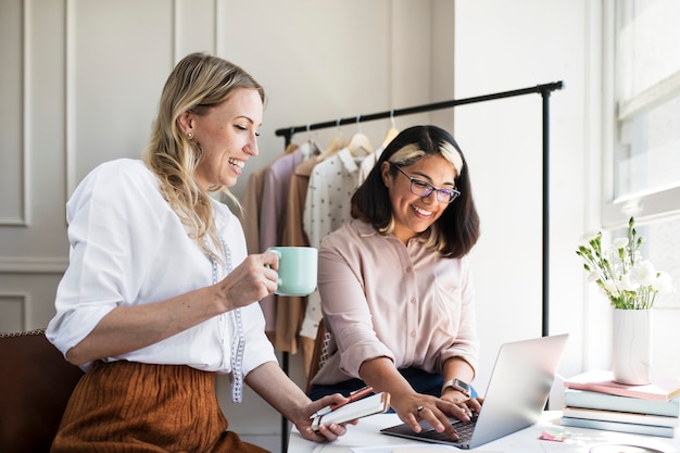 Young female designers in a boutique