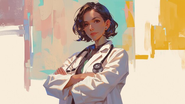 Young Female Doctor Wearing Medical Robe