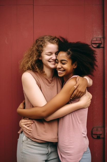 Photo young female friends outdoors