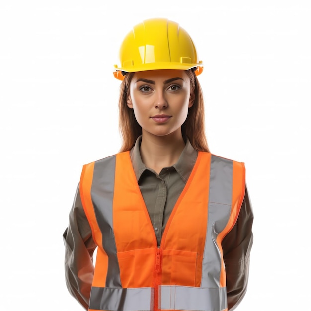 Young female site engineer Illustration AI Generative