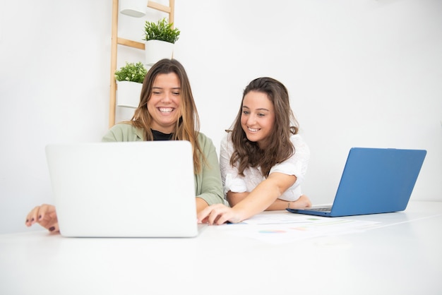 young female workers in their office during their working hours