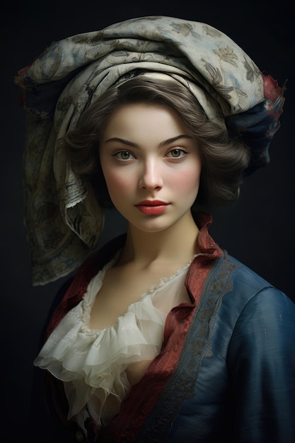 Young French woman of the 18th century