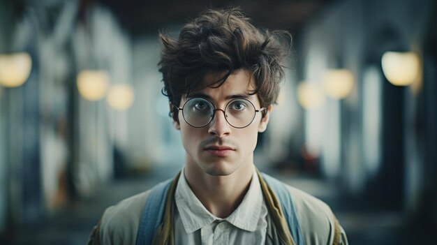 Photo young funny hipster man