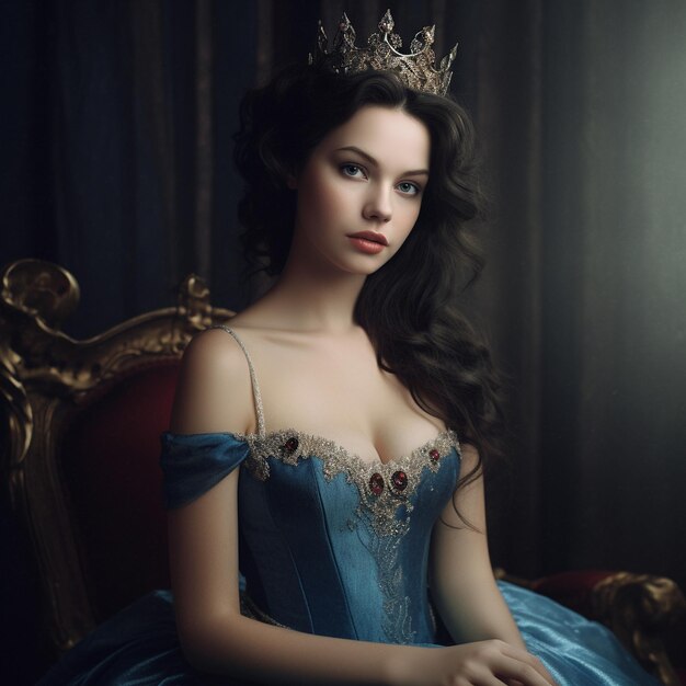 young girl in beautiful ball dress