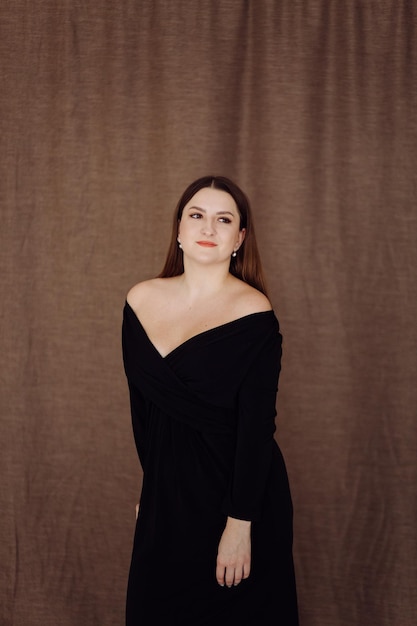 Young girl black dress portrait