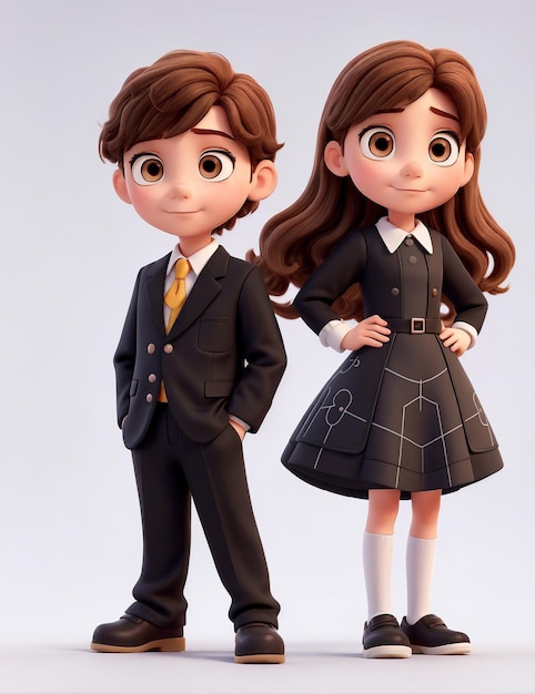 Young girl and boy in Lawyer dress